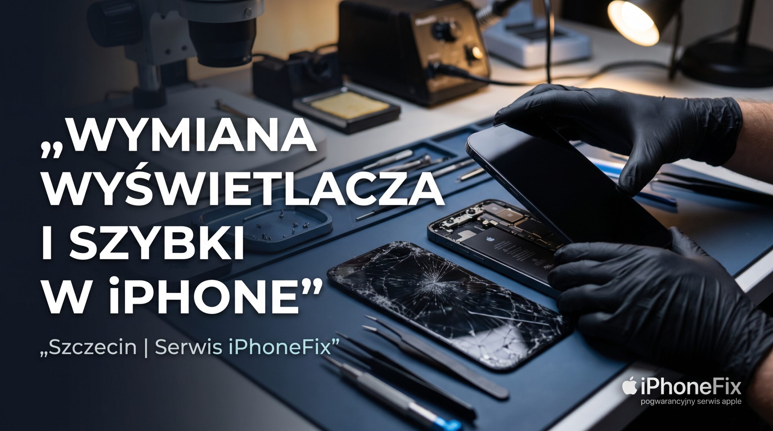 wymiana wyświetlacza i szybki w iPhone serwis Szczecin